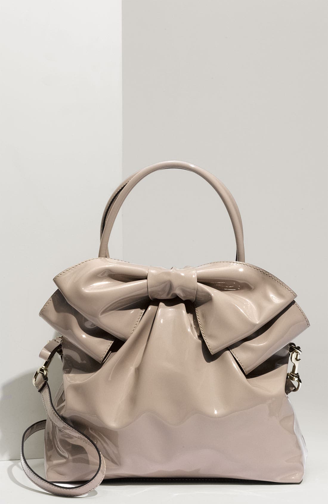 'Lacca Bow' Dome Handbag, Main, color, BLUSH