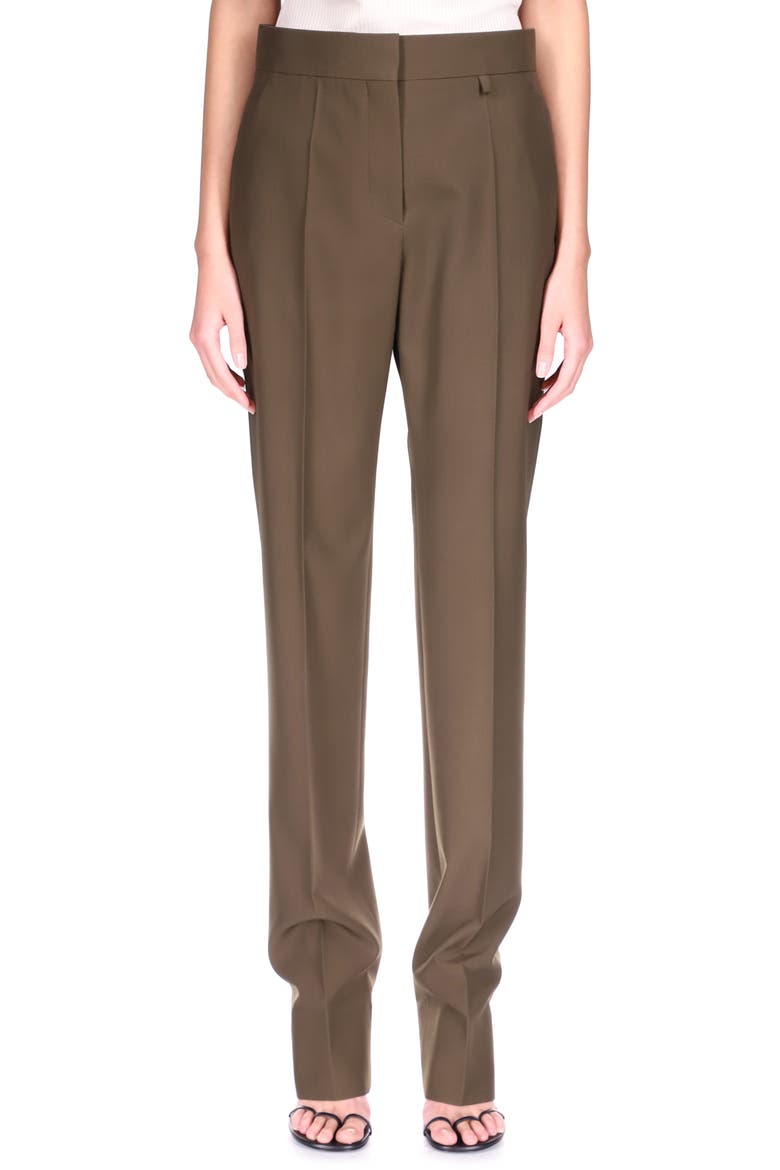 High Waist Tapered Trousers, Main, color, DARK KHAKI