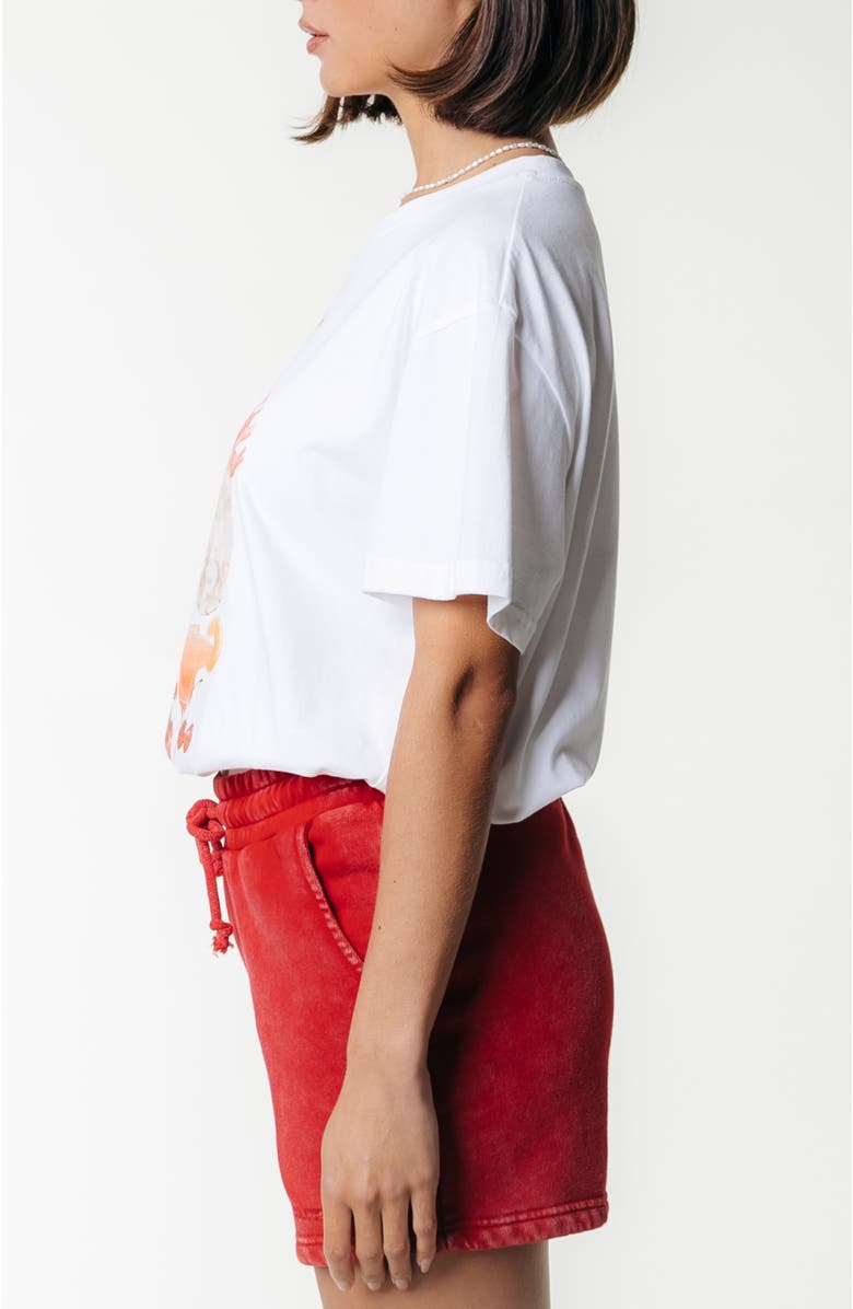 Colourful Rebel Uni Logo Acid Wash Sweat Short, Alternate, color, Racing Red