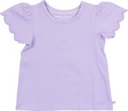 RuffleButts Toddler Girls Short Sleeve Scallop Tee