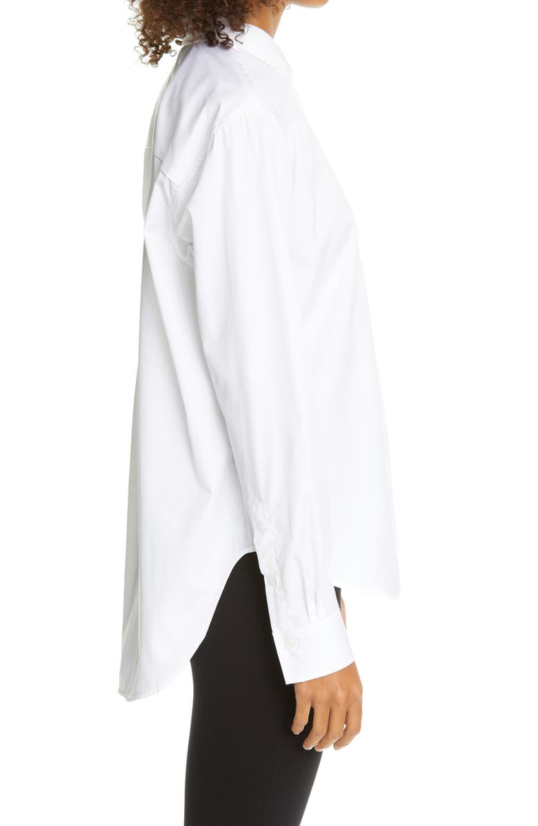 TOTEME Capri Oversize High/Low Cotton Poplin Shirt, Alternate, color, 