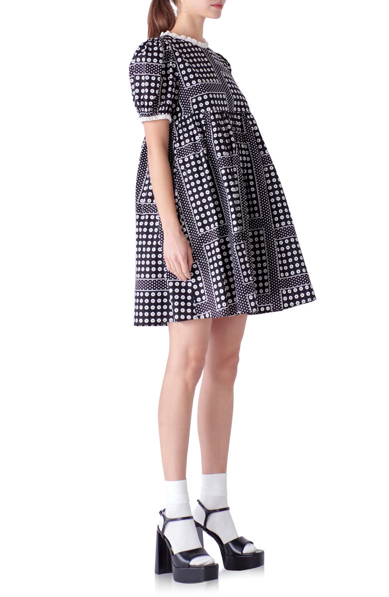 English Factory Floral Puff Sleeve Babydoll Dress, Alternate, color,