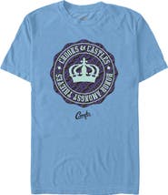 Crooks & Castles Men's Honor Amongst Thieves Purple Badge Front and Back Short Sleeve Graphic T-Shirt