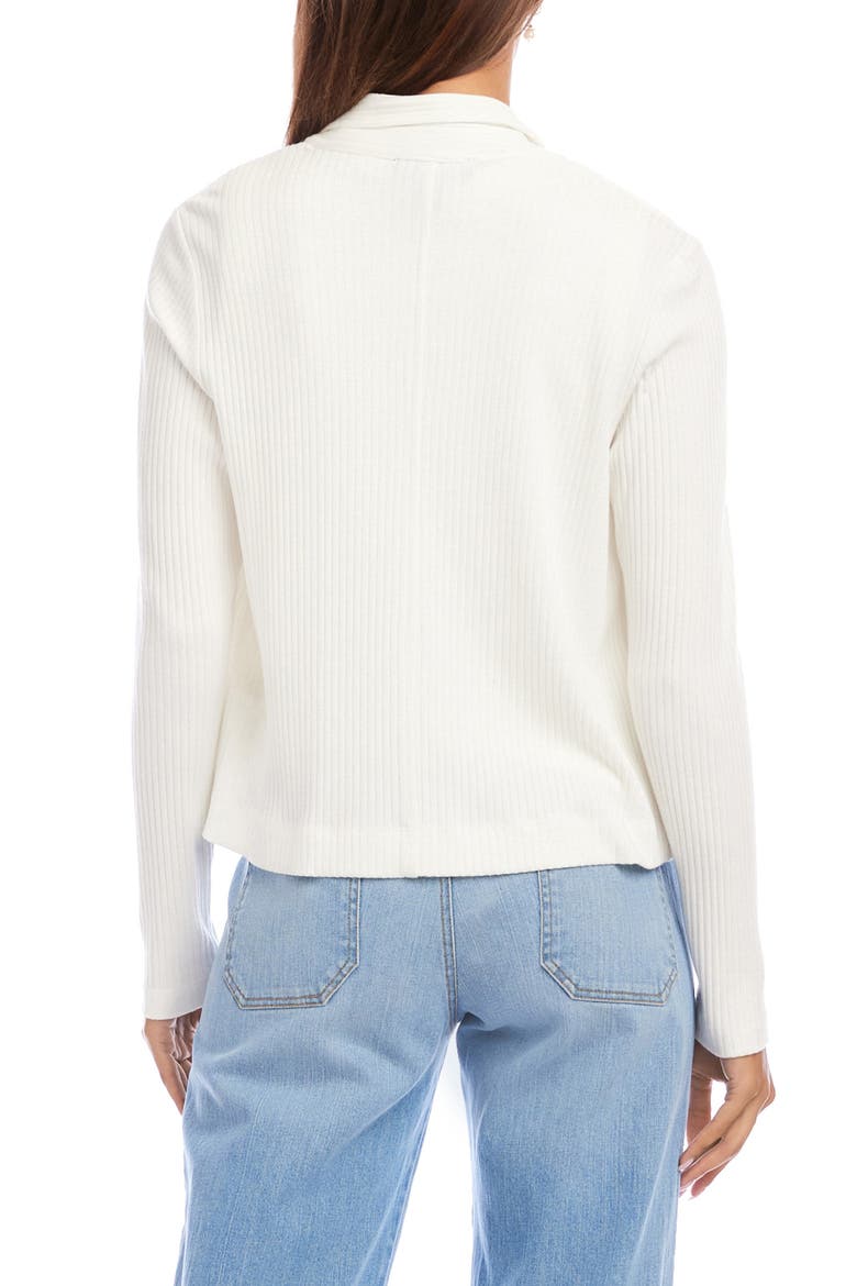 Notch Lapel Rib Jacket, Alternate, color, WHITE