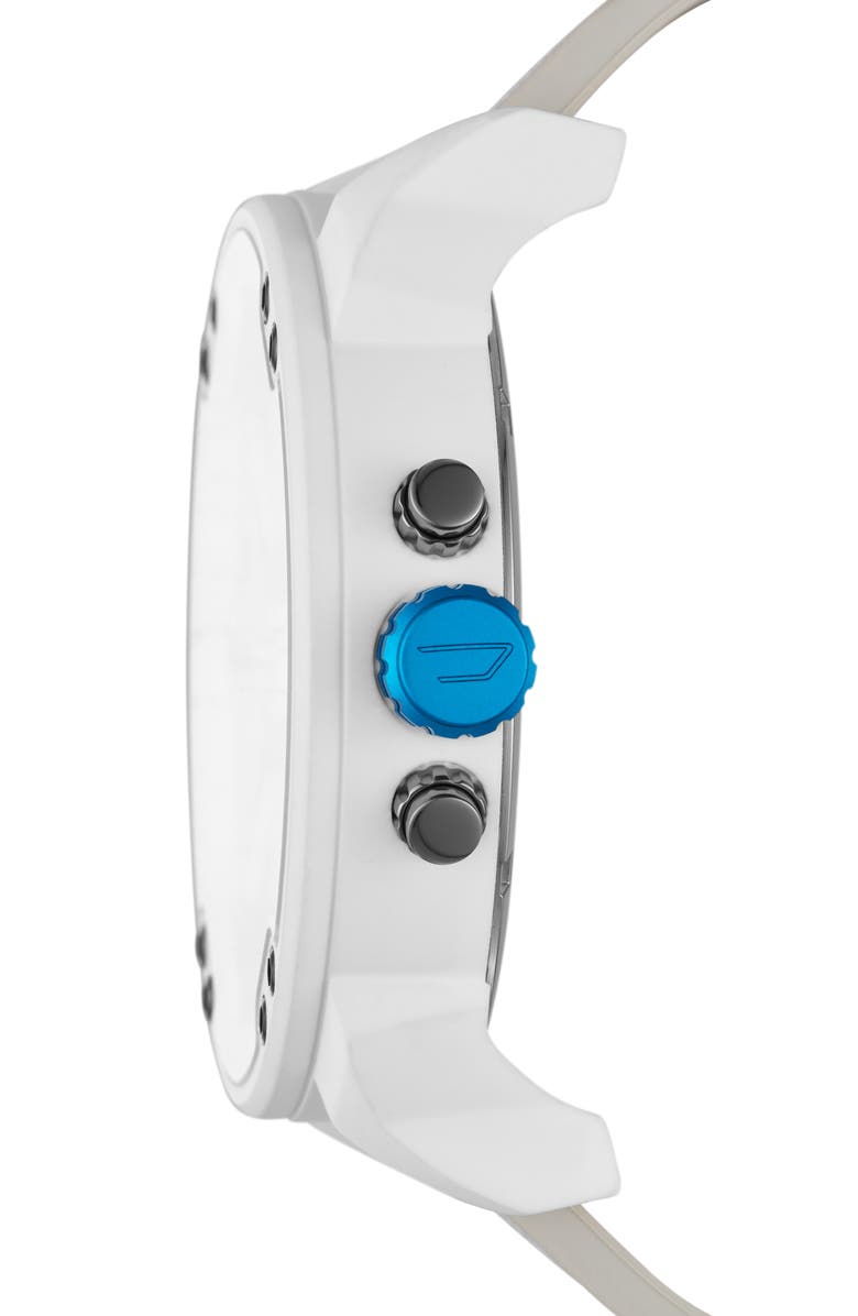 DIESEL<sup>®</sup> Mr. Daddy 2.0 Chronograph Quartz Nylon Strap Watch, 57mm, Alternate, color, White