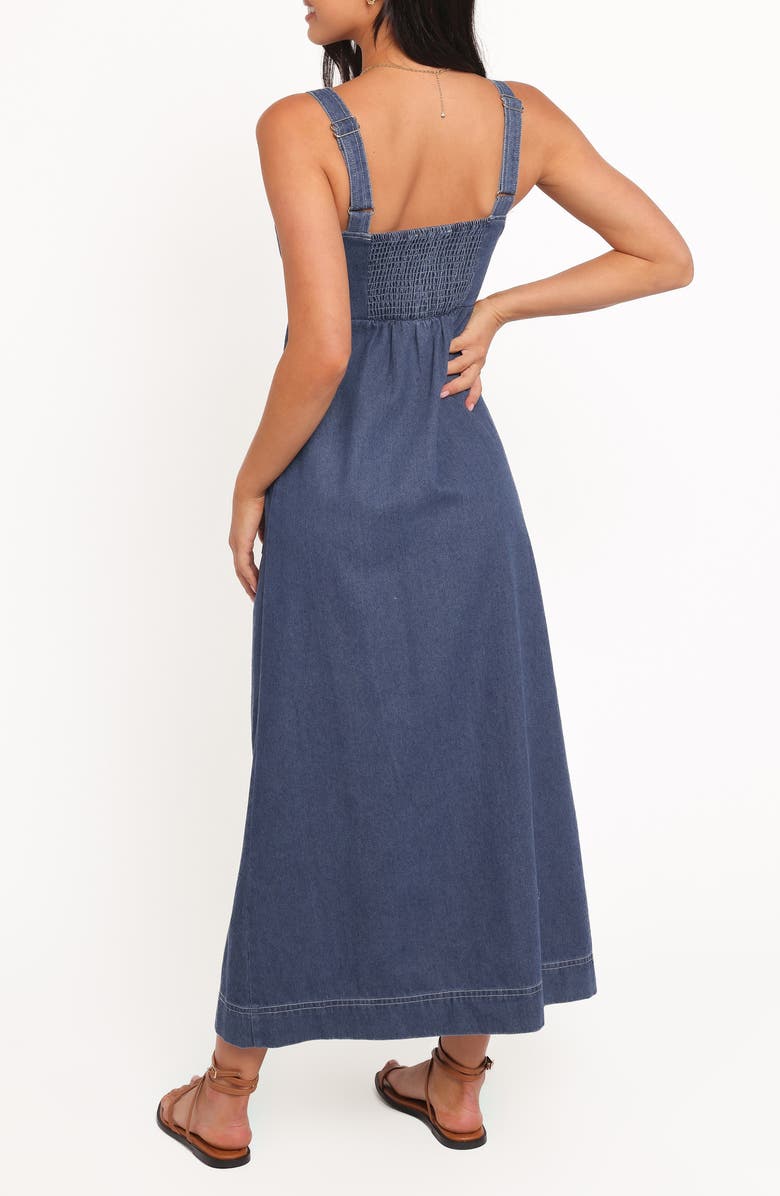 Petal & Pup Bettie Denim Midi Dress, Alternate, color, Mid Blue Denim