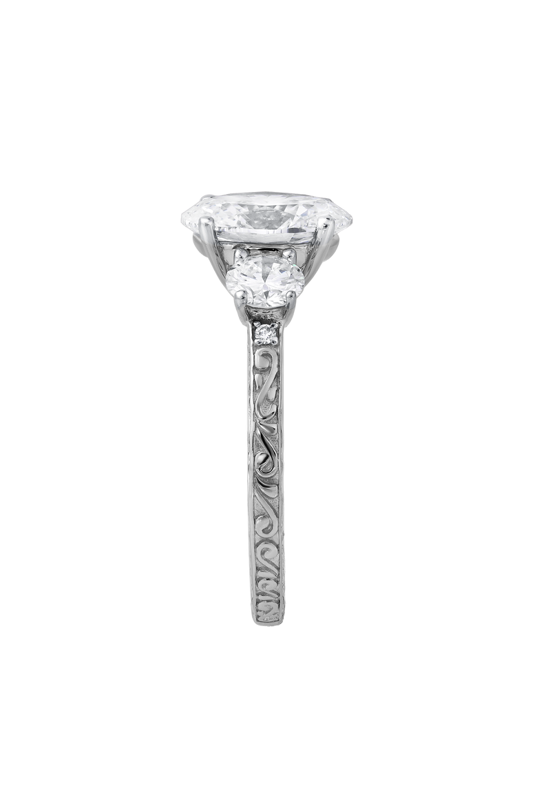 Caldria 14K Gold 2.65 Ct Oval Lab Grown Diamond Engagement Ring, Alternate, color, 14K White Gold