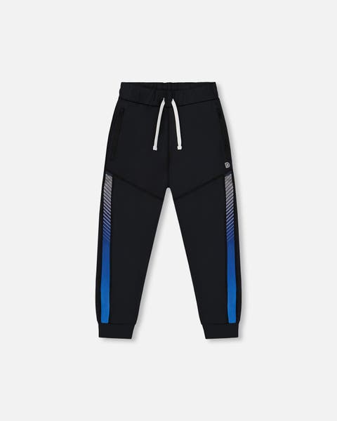 Little Boy's Athletic Pants Blue And Black