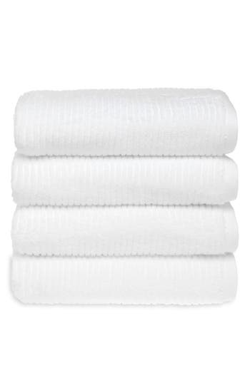 Nordstrom Ribbed Cotton & Modal 4-pack Bath Towels In White