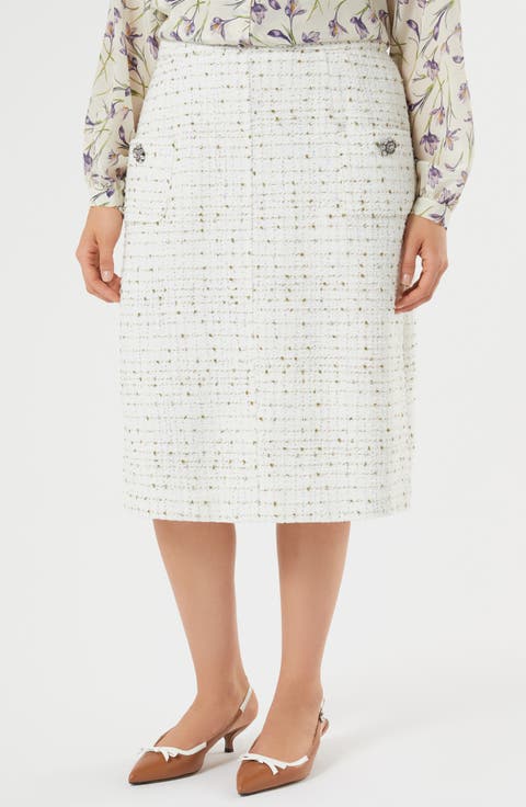 Tundra Bouclé Midi Skirt (Plus)