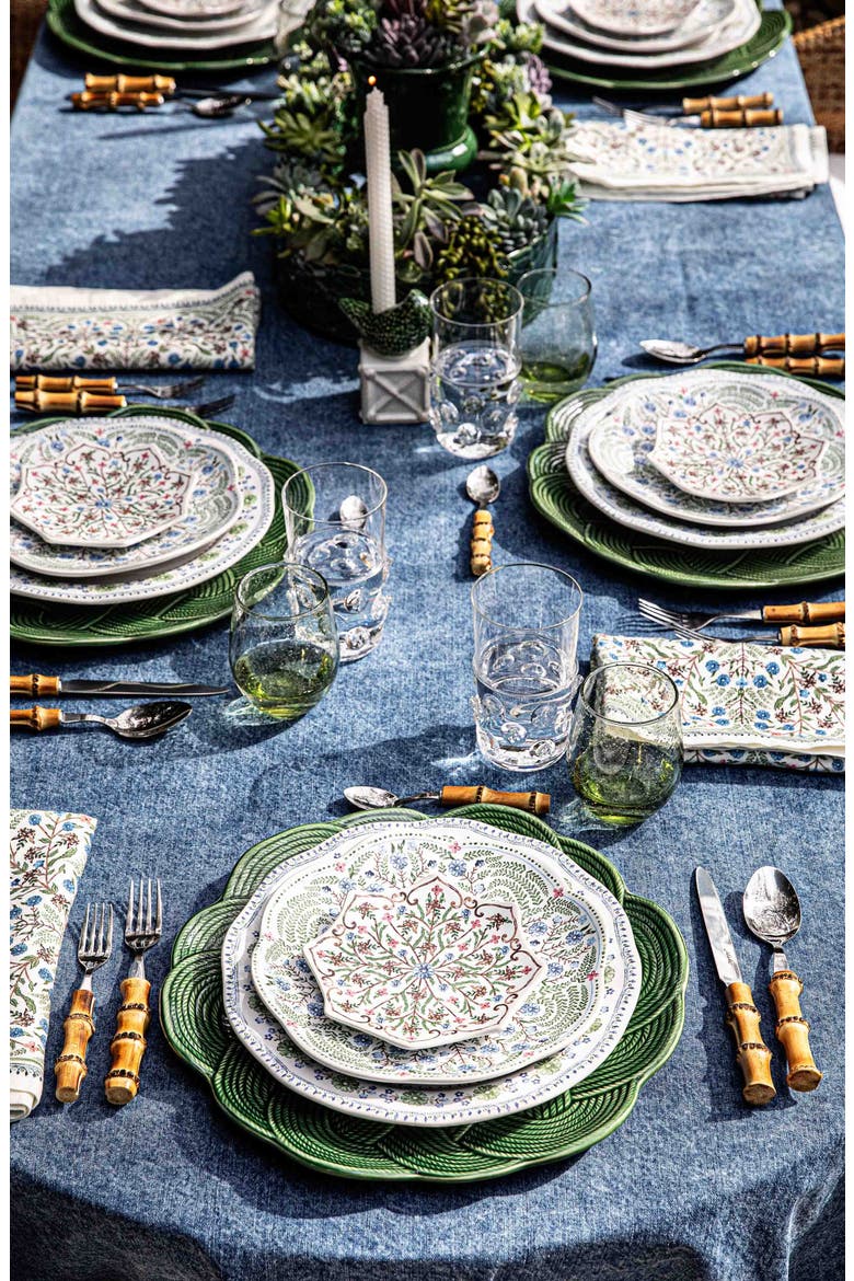 Bamboo 5-Piece Flatware Place Setting, Alternate, color, SILVER/ BAMBOO NATURAL