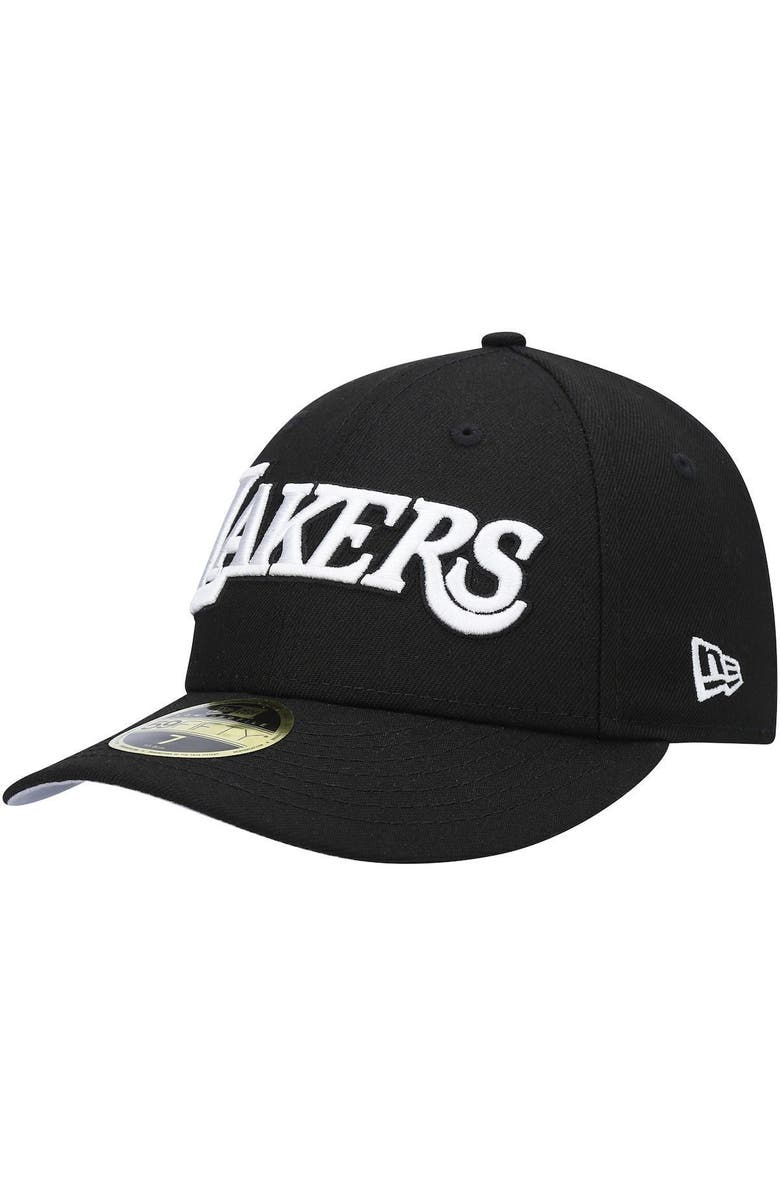 New Era Men's New Era Black Los Angeles Lakers Team Logo Low Profile 59FIFTY Fitted Hat, Alternate, color, Black