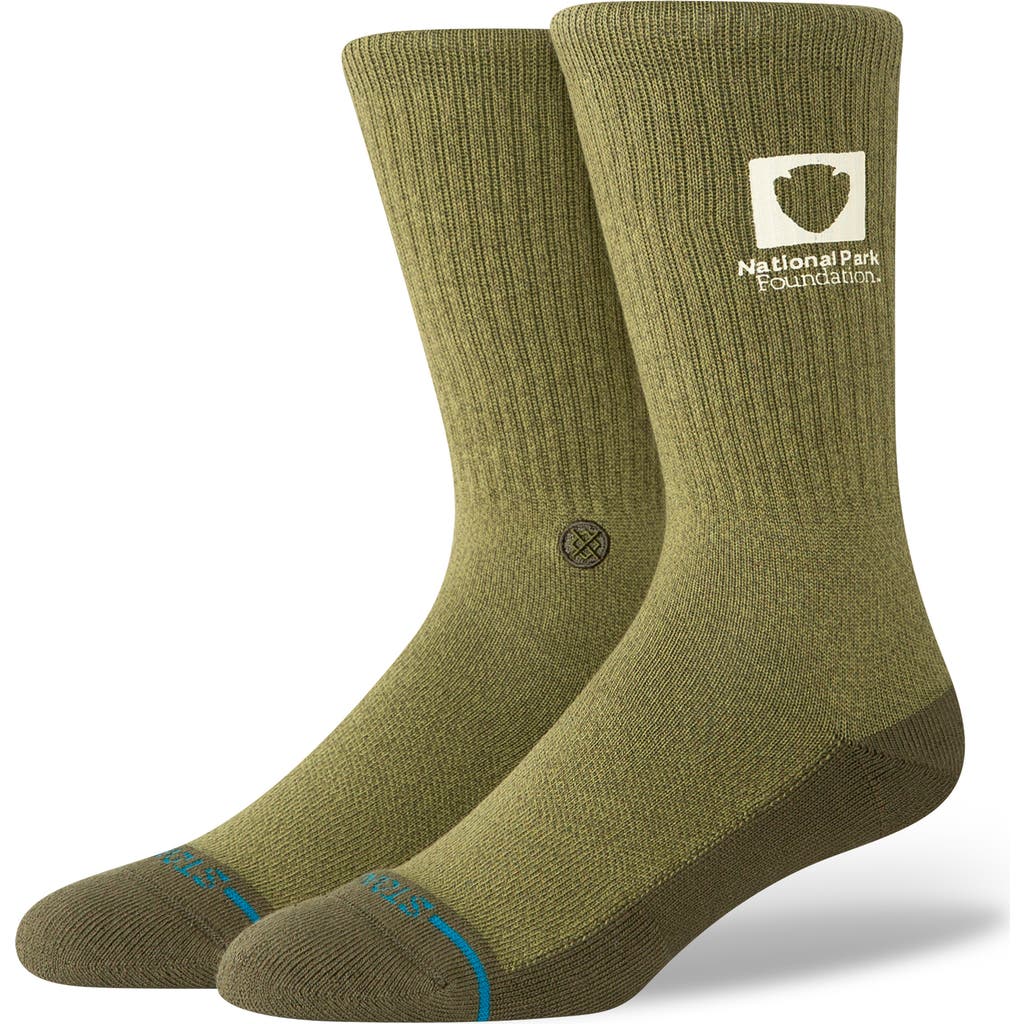 Stance National Parks Crew Socks In Burgundy