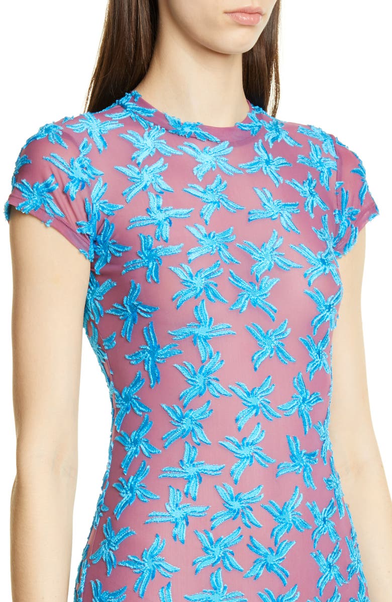 Eckhaus Latta Shrunk Floral Burnout Dress, Alternate, color,