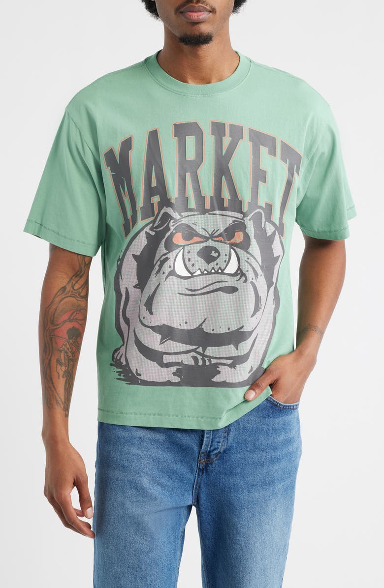 MARKET Angry Bulldog Graphic T-Shirt, Main, color, Green