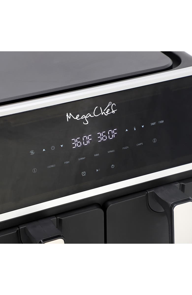 Megachef Dual 4.8 + 4.8 Quart Digital Electric Air Fryer, Alternate, color, Grey