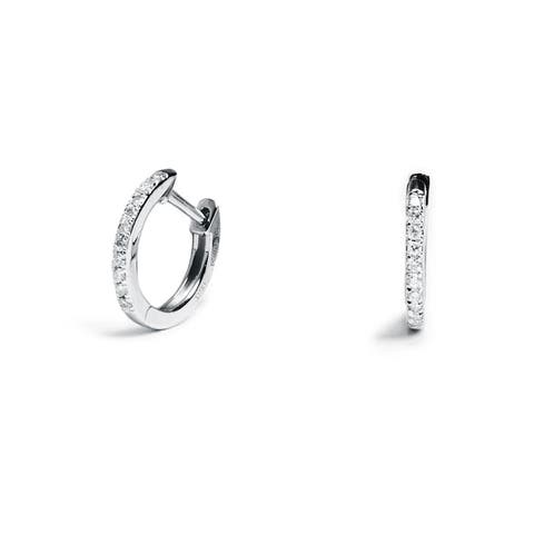 White Diamond Pavé Huggie Hoops