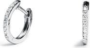 ZARUX White Diamond Pavé Huggie Hoops