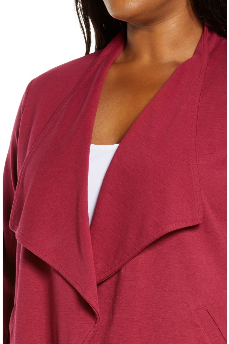 Drape Collar Knit Blazer, Alternate, color, BURGUNDY BEET