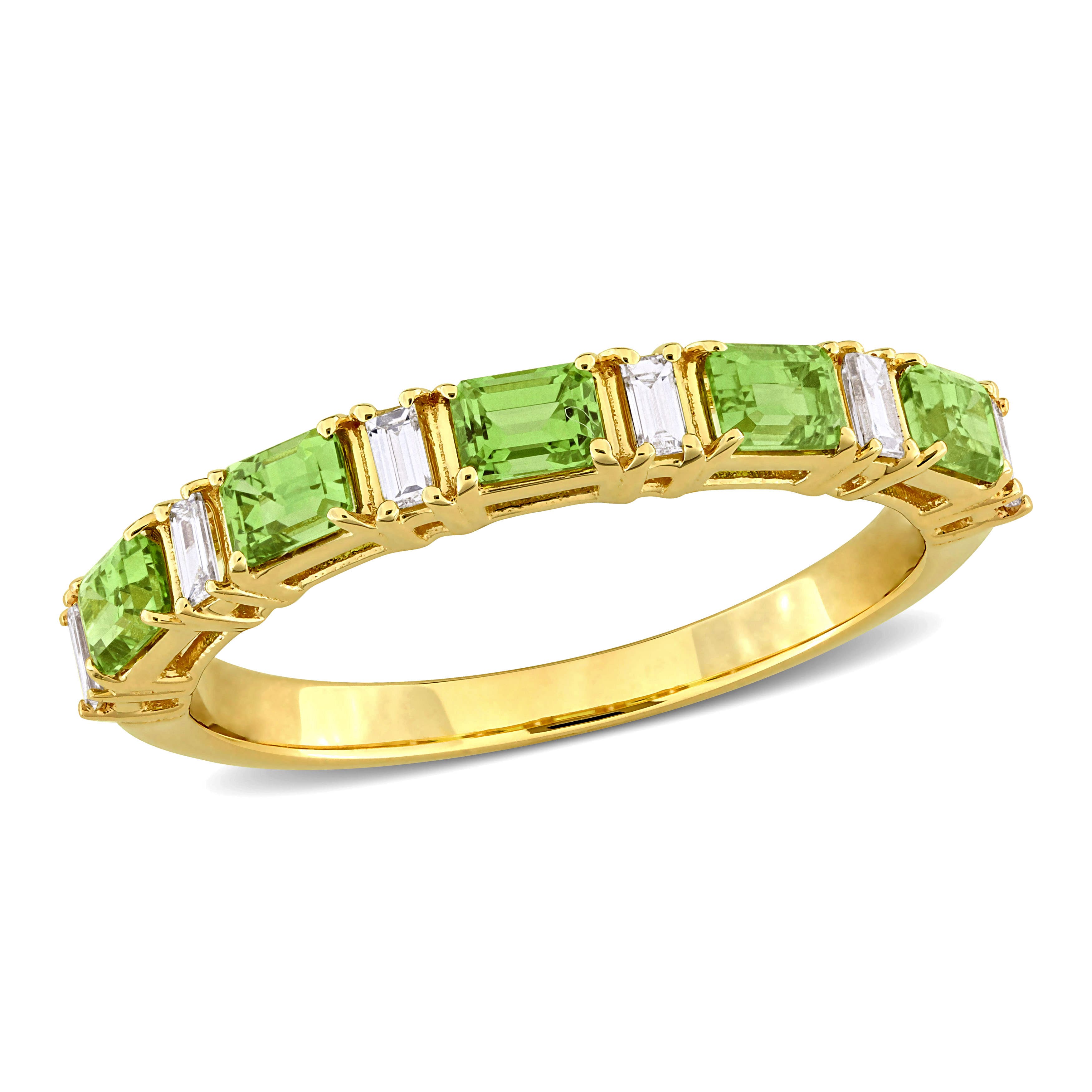 Green Sapphire/Yellow Gold