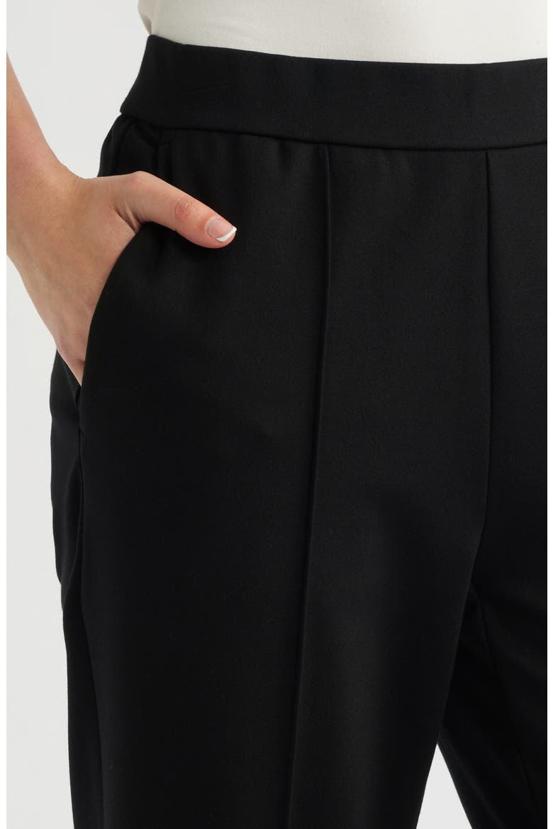 Pintuck High Waist Wide Leg Pants, Alternate, color, BLACK