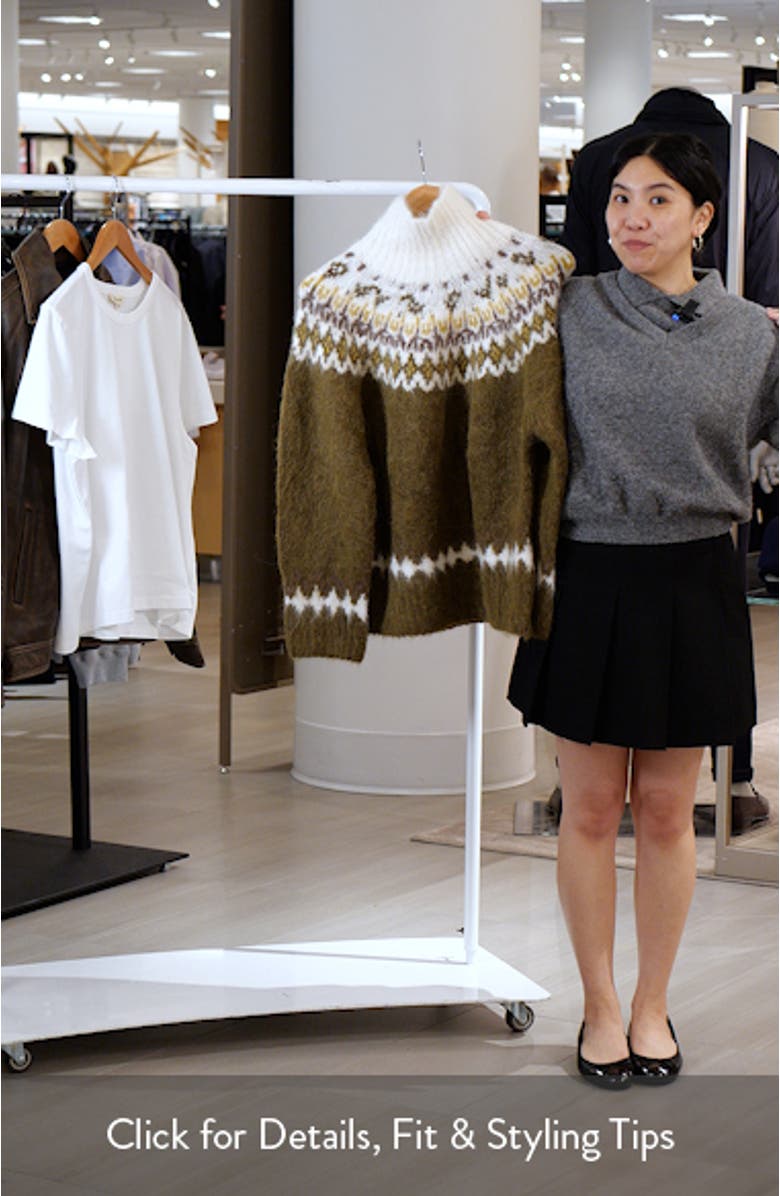 Beth Oversize Fair Isle Alpaca Blend Turtleneck Sweater, sales video thumbnail