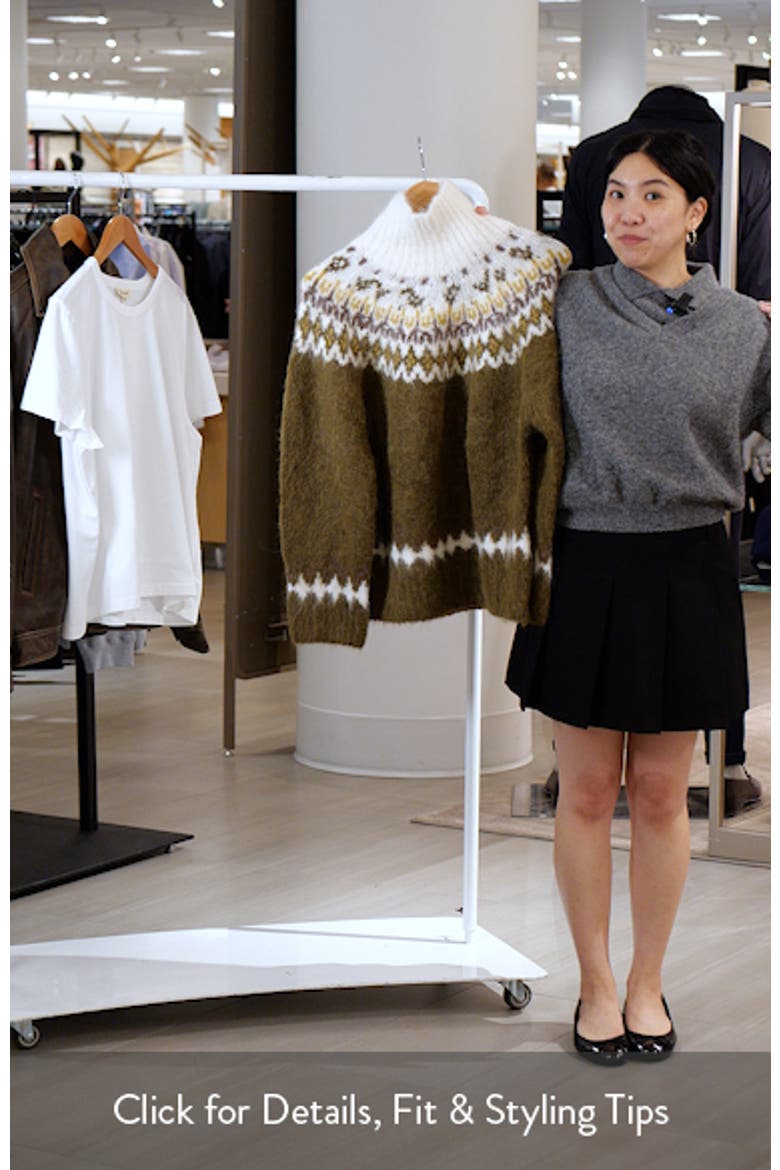 Beth Oversize Fair Isle Alpaca Blend Turtleneck Sweater video