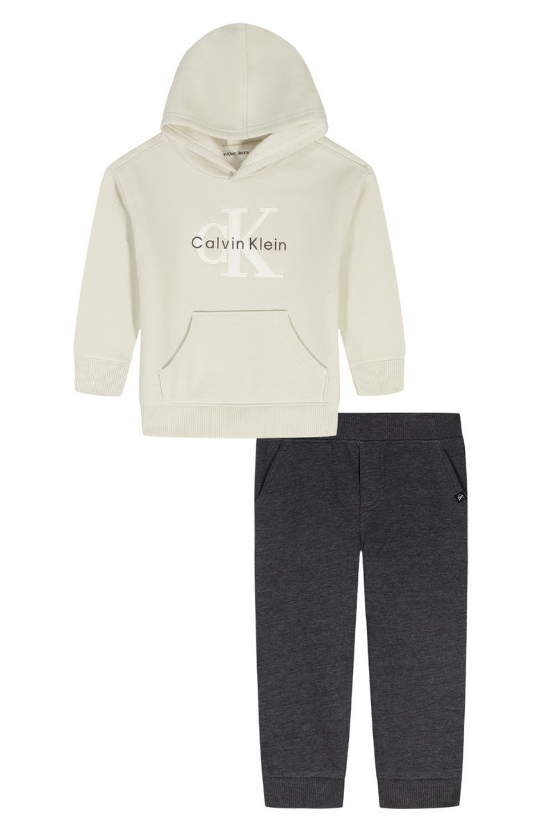 Calvin Klein Kids' Logo Hoodie & Joggers Set, Main, color, Beige