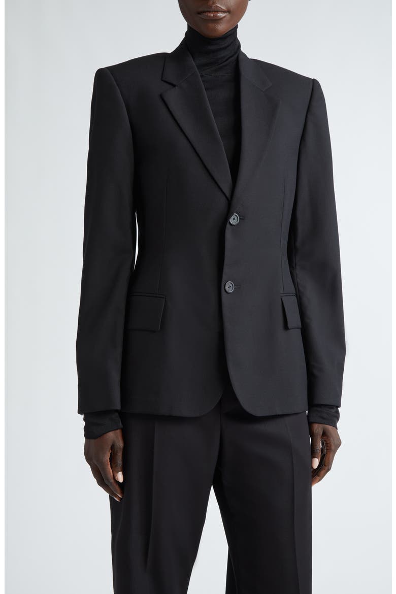 Tailored Wool Blazer, Main, color, BLACK