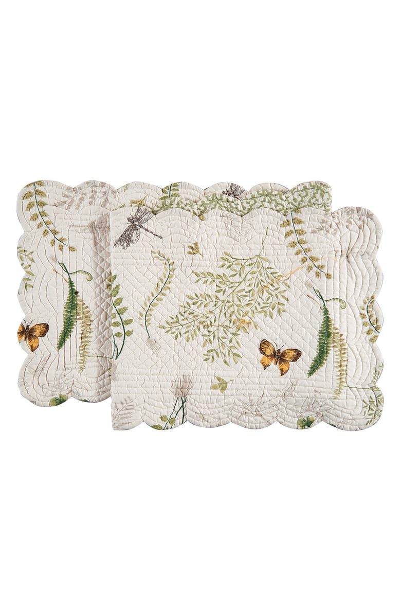 C&F Home Althea Cotton Quilted Reversible Spring Table Runner 14" x 51", Main, color, Green