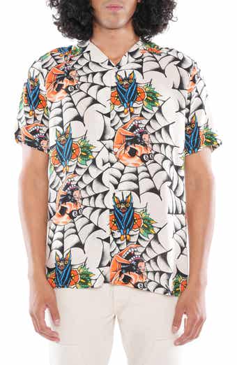 Cult of Individuality Yakuza Short Sleeve Cotton Button-Up Shirt