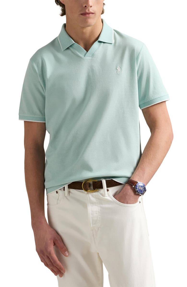 Polo Ralph Lauren Jacquard Mesh Polo Shirt, Main, color, Light Green