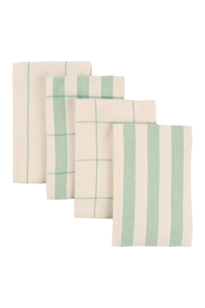Kitchen Towels - Cotton Flat Weave Set - Set of 4, Main, color, Sage Green