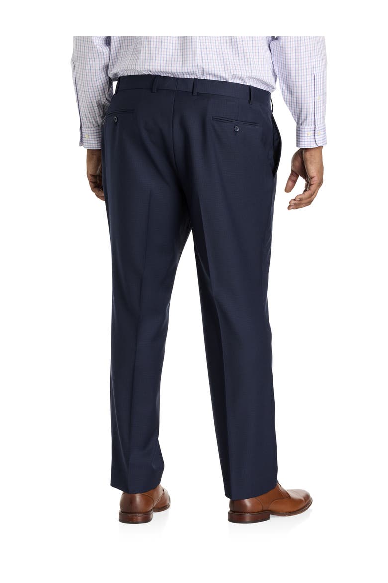 Big & Tall Flat-front Suit Pants, Alternate, color, NAVY