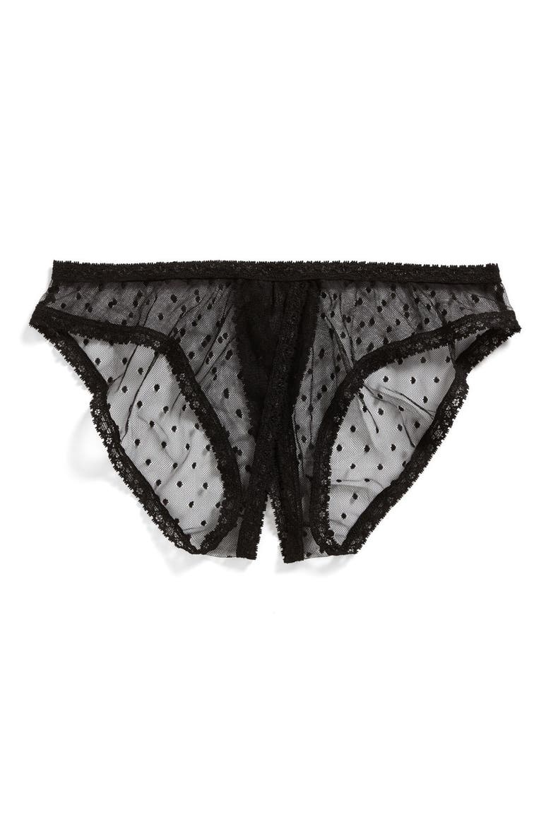 'Cou Cou Lola' Open Gusset Briefs, Main, color, BLACK