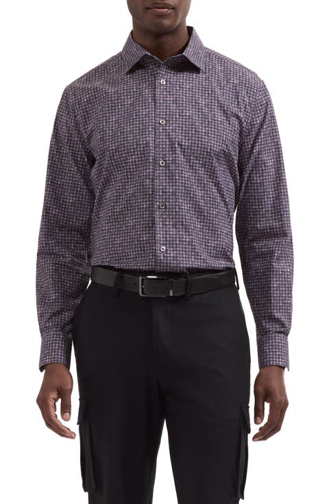 Alvin Shaped Fit Print Button-Up Shirt