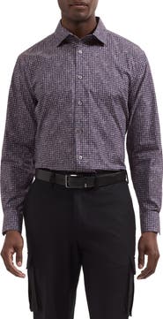 Bugatchi Alvin Shaped Fit Print Button-Up Shirt