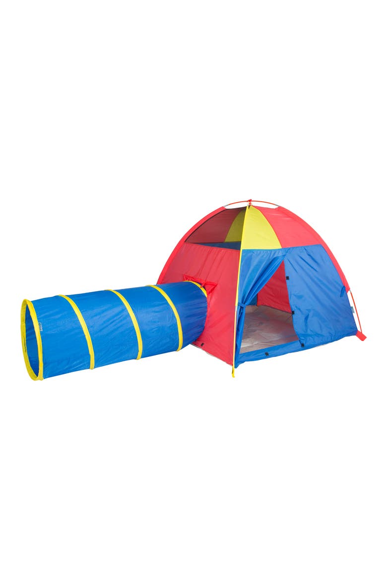 Hide Me Play Tent with Tunnel, Main, color, BLUE RED YELLOW