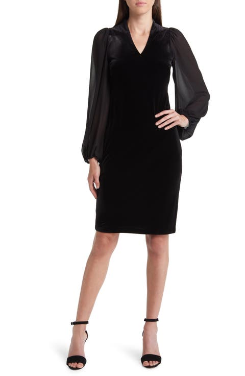 Balloon Sleeve Velvet Dress