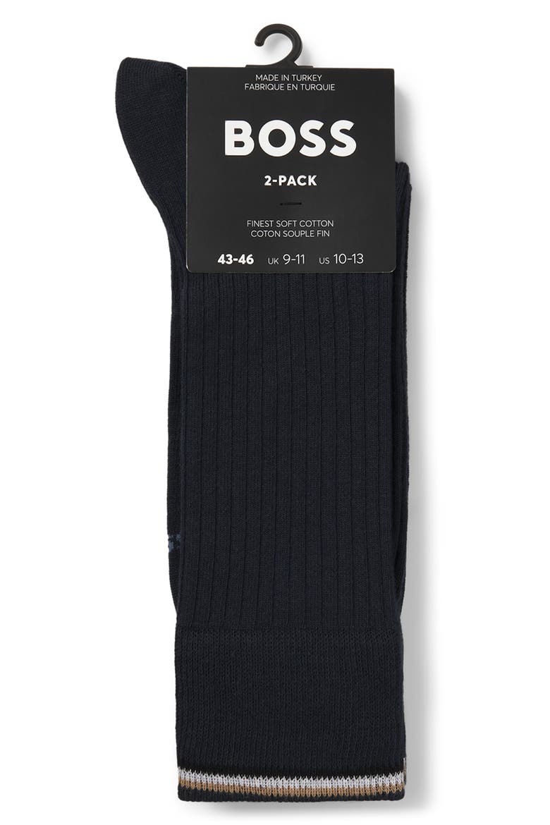 Assorted 2-Pack Crew Socks, Alternate, color, DARK BLUE