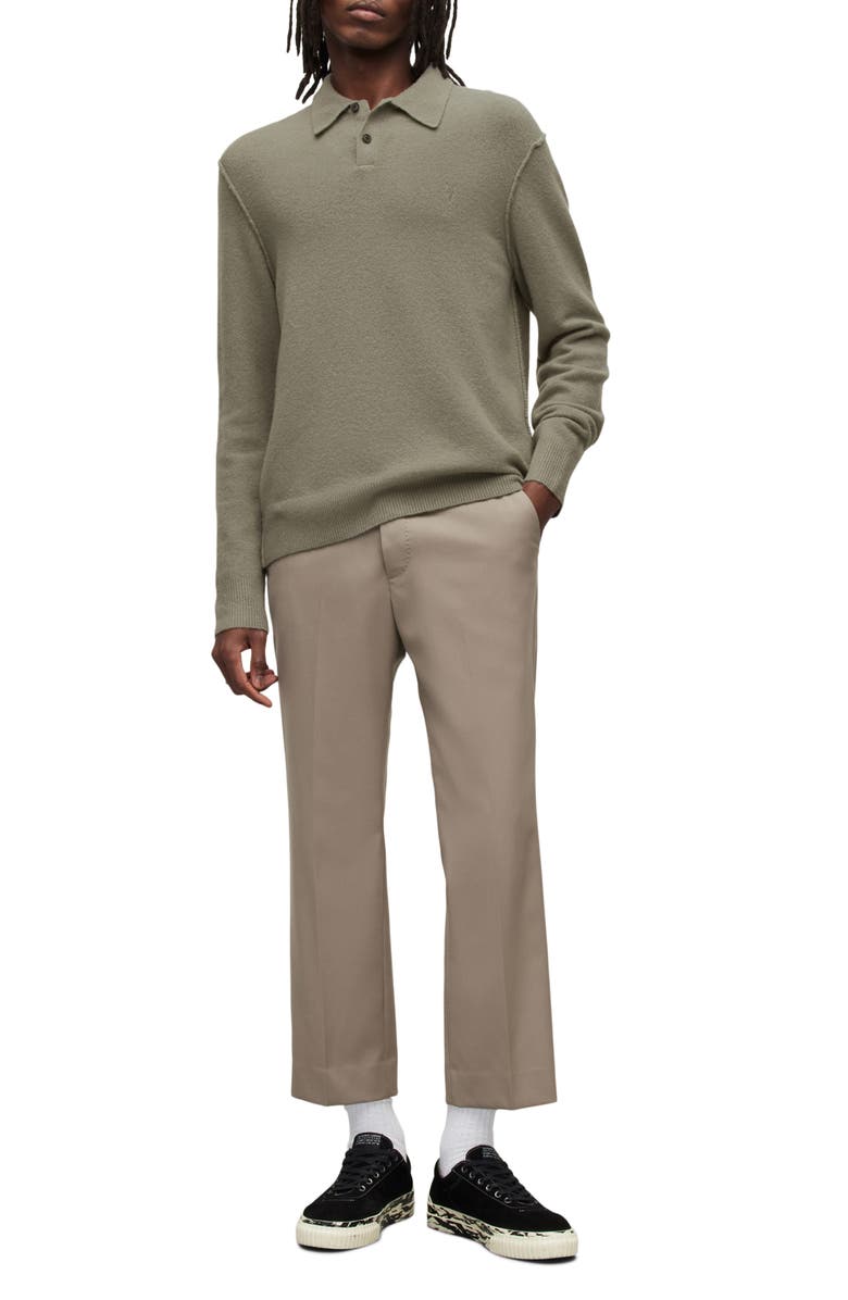 AllSaints Statten Long Sleeve Polo Sweater, Alternate, color,