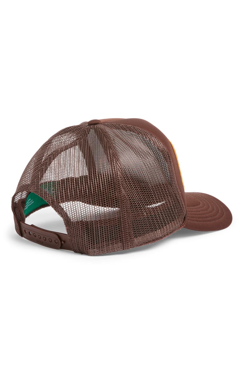 Friday Feelin’ Sunray Smile Patch Trucker Hat, Alternate, color, Brown