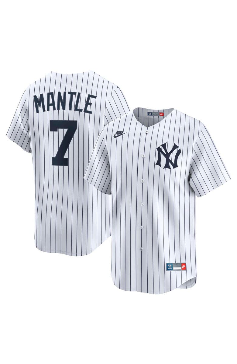 Nike Men's Nike Mickey Mantle White New York Yankees Throwback Cooperstown Collection Limited Jersey, Main, color, White