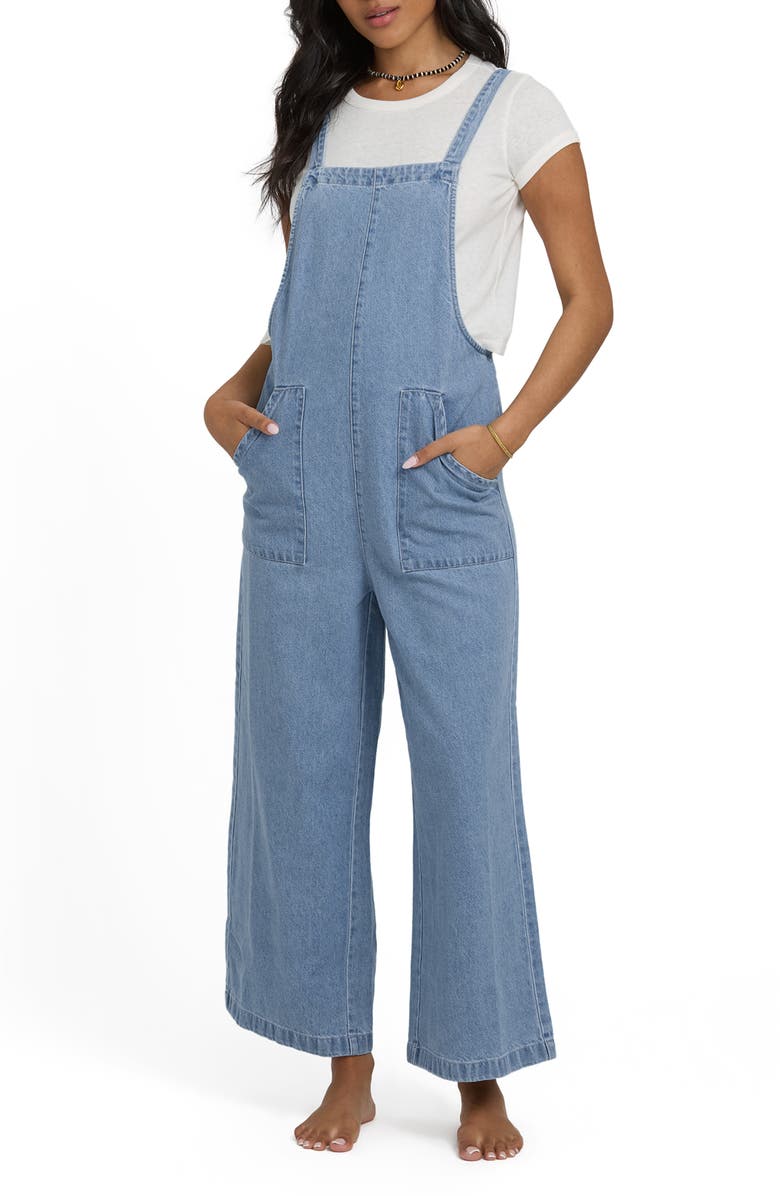 Billabong Pacific Time Denim Overalls, Main, color, Superblast