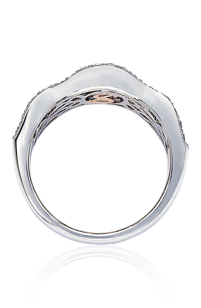 SUZY LEVIAN Sterling Silver Brown & White Cubic Zirconia Wave Ring, Alternate, color, 