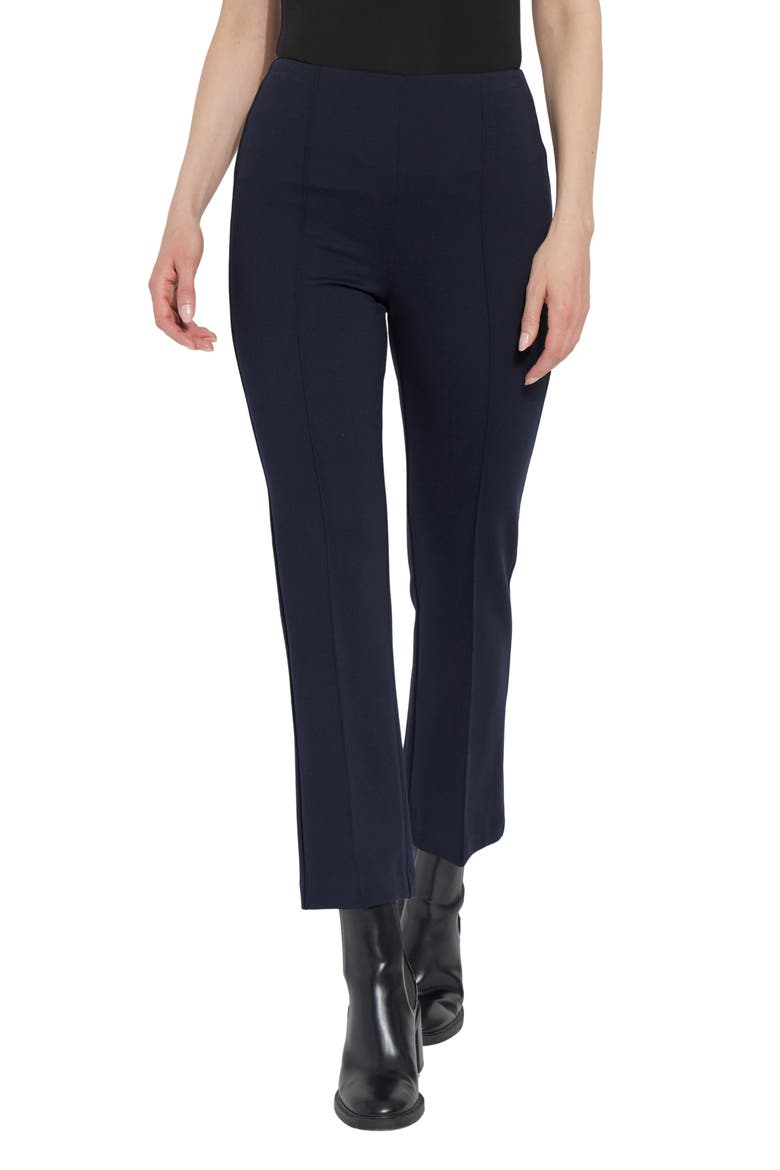 'Lyssentials Elysse Ankle Ponte Pants, Main, color, MIDNIGHT