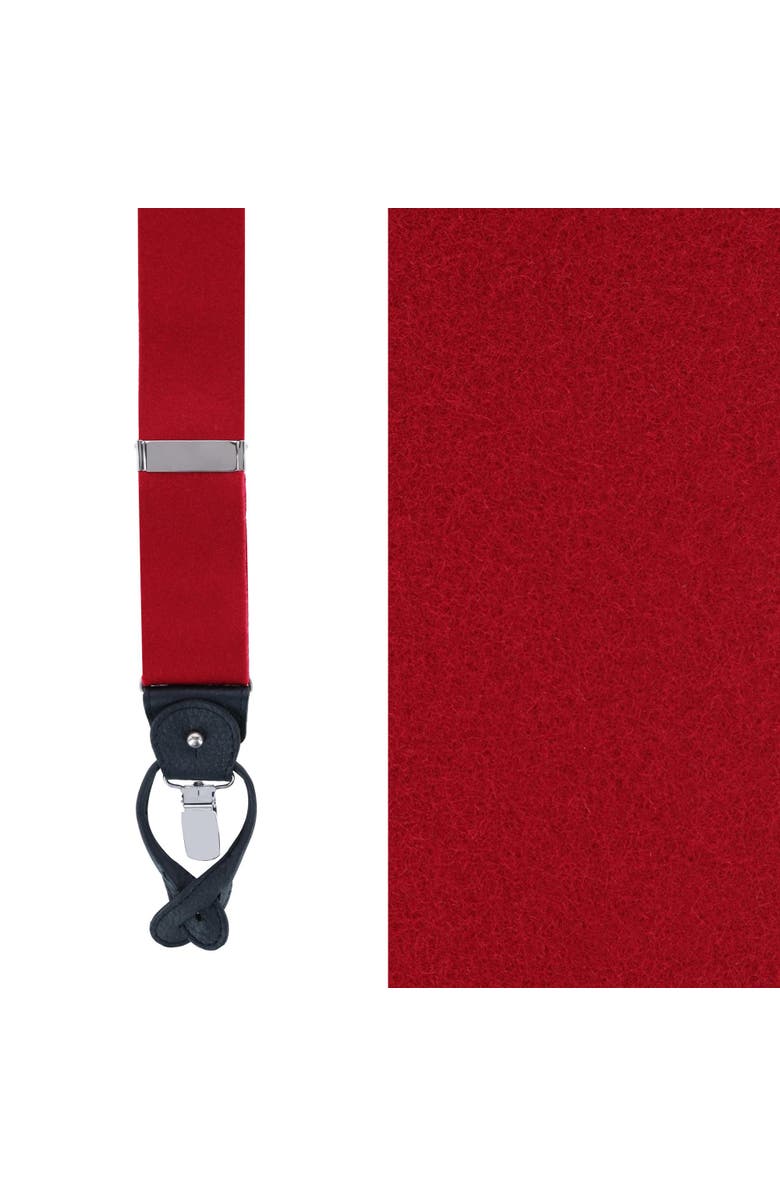 Trafalgar Kenton Felt Wool Convertible Suspenders, Main, color, Red