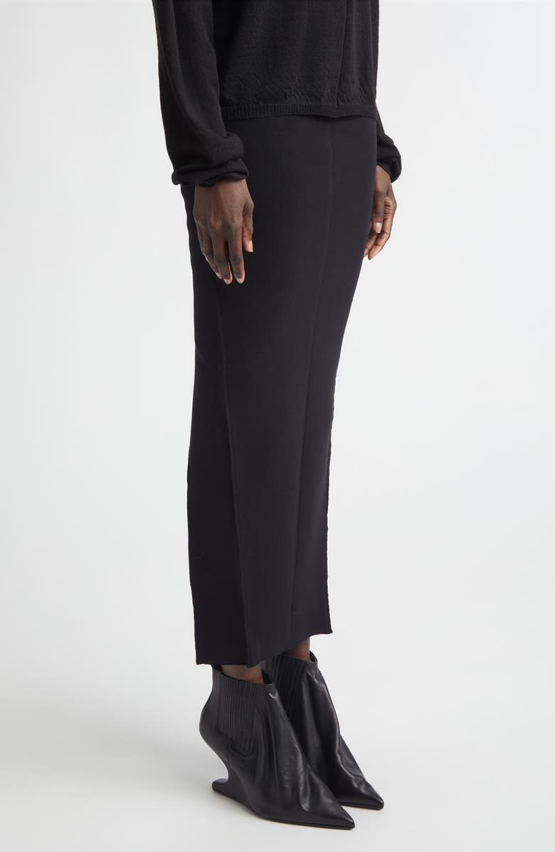 Rick Owens Pillar Compact Knit Maxi Skirt, Alternate, color, Black