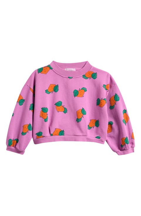 Kids' Tangerine Print Crop Sweatshirt (Toddler, Little Kid & Big Kid)
