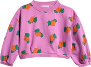 Bobo Choses Kids' Tangerine Print Crop Sweatshirt